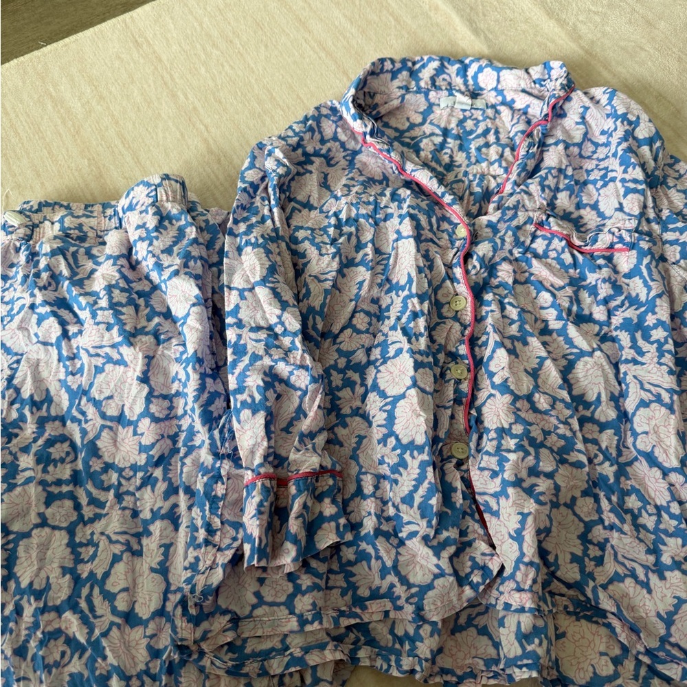 SZ Blockprints X J. Crew long-sleeve cotton voile pajama set in Nila print - Picture 2 of 6